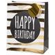 Birthday Streifen gold Tasche (M)