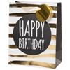 Birthday Streifen gold Tasche (M)