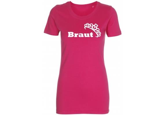 Braut Krone T-Shirt pink - M