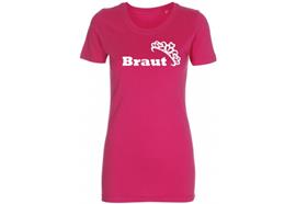 Braut Krone T-Shirt pink - M