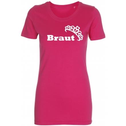 Braut Krone T-Shirt pink