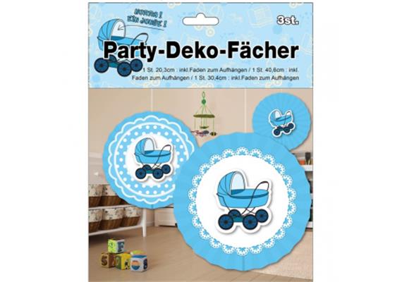 Dekofächer Geburt blau