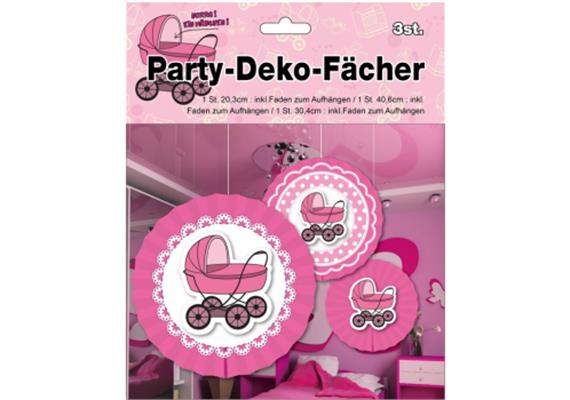 Dekofächer Geburt rosa