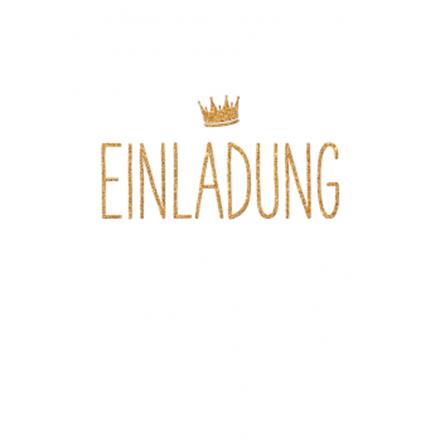 Einladungskarten Krone gold