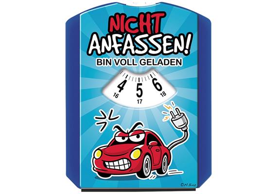 Elektroauto voll geladen Parkscheibe