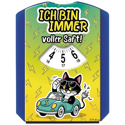 Elektroauto voller Saft Parkscheibe