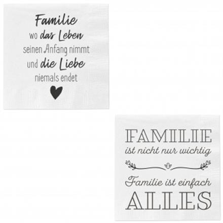 Familie Servietten (2 sort.)