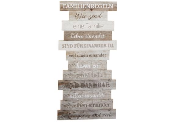 Familienregeln braun Holzschild (60 cm)