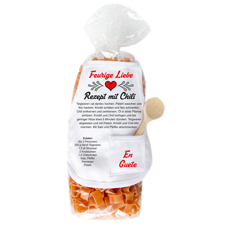 Feurige Liebe Herz Pasta