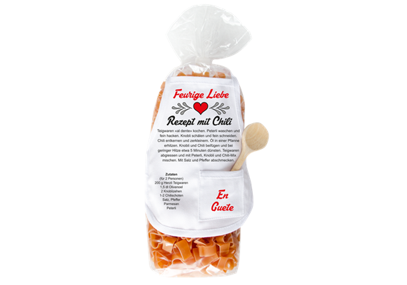 Feurige Liebe Herz Pasta