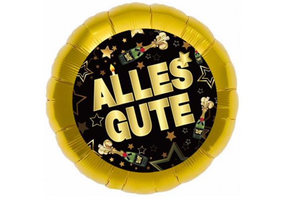 Folienballon Alles Gute gold (45 cm)