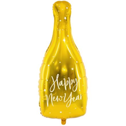 Folienballon Flasche New Year gold (82 cm)