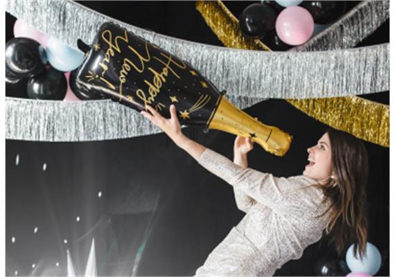 Folienballon Flasche New Year schwarz (98 cm) | Bild 2