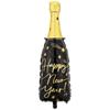 Folienballon Flasche New Year schwarz (98 cm)