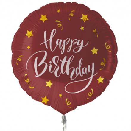 Folienballon Happy Birthday rot (45 cm)