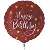 Folienballon Happy Birthday rot (45 cm)