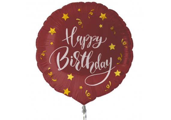 Folienballon Happy Birthday rot (45 cm)