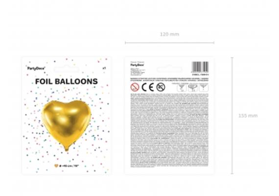 Folienballon Herz gold (45 cm) | Bild 2