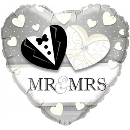 Folienballon Herz Mr&Mrs (45 cm)