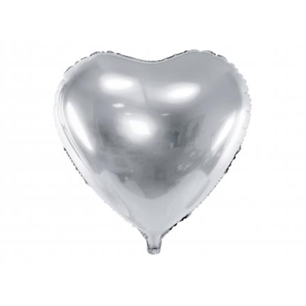 Folienballon Herz silber (45 cm)