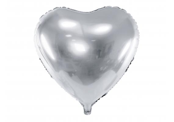 Folienballon Herz silber (60 cm!) | Bild 1