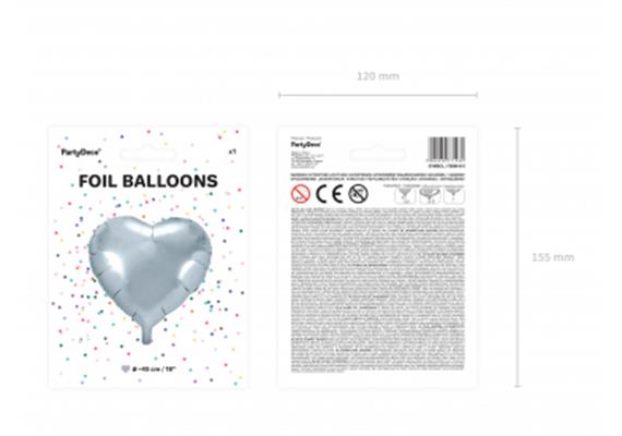 Folienballon Herz silber (60 cm!) | Bild 2