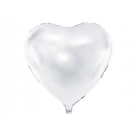 Folienballon Herz weiss (45 cm)