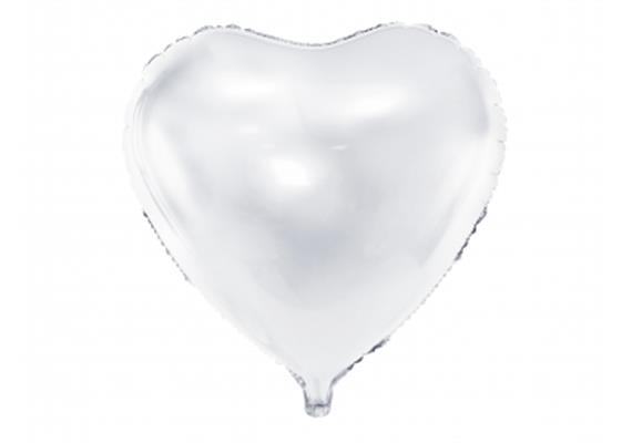 Folienballon Herz weiss (45 cm) | Bild 1
