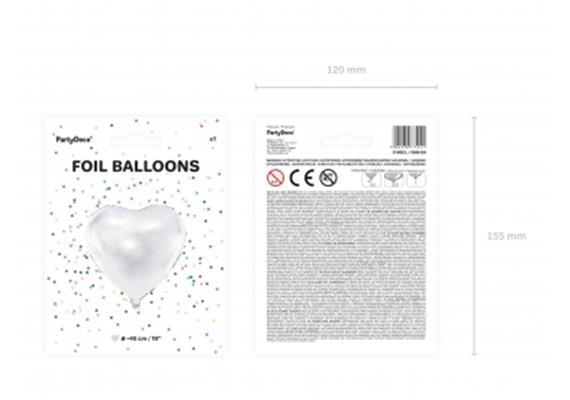 Folienballon Herz weiss (45 cm) | Bild 2