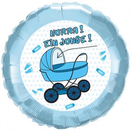 Folienballon Hurra Junge (45 cm)