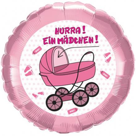 Folienballon Hurra Mädchen (45 cm)