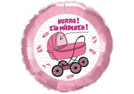 Folienballon Hurra Mädchen (45 cm)
