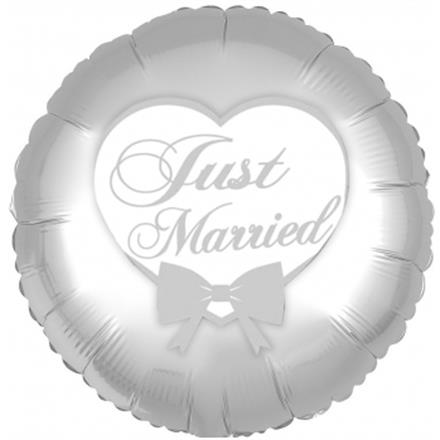 Folienballon Just Married silber (45 cm)