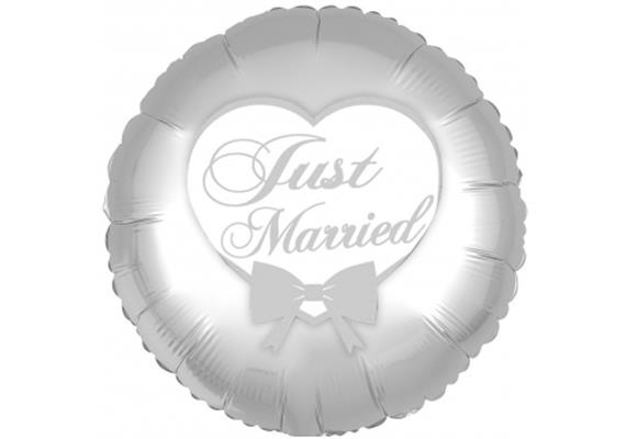 Folienballon Just Married silber (45 cm)