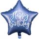 Folienballon Stern Birthday blau (40 cm)