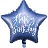 Folienballon Stern Birthday blau (40 cm)