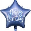 Folienballon Stern Birthday blau (40 cm) | Bild 1