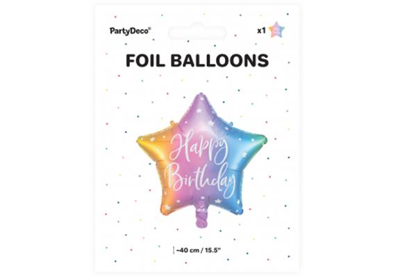 Folienballon Stern Birthday bunt (40 cm) | Bild 2