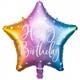 Folienballon Stern Birthday bunt (40 cm)