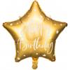 Folienballon Stern Birthday gold (40 cm)
