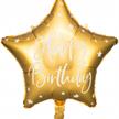 Folienballon Stern Birthday gold (40 cm) | Bild 1