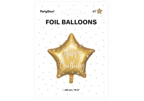 Folienballon Stern Birthday gold (40 cm) | Bild 2