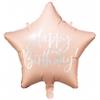 Folienballon Stern Birthday rosa (40 cm)