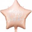 Folienballon Stern Birthday rosa (40 cm) | Bild 1