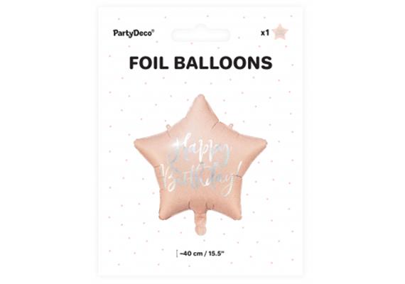 Folienballon Stern Birthday rosa (40 cm) | Bild 2