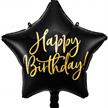 Folienballon Stern Birthday schwarz (40 cm) | Bild 1