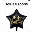 Folienballon Stern Birthday schwarz (40 cm) | Bild 2