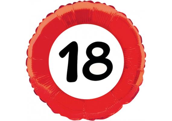 Folienballone rot 18. Geburtstag (45 cm)