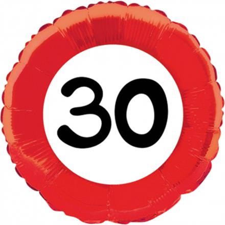 Folienballone rot 30. Geburtstag (45 cm)