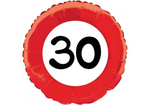 Folienballone rot 30. Geburtstag (45 cm)